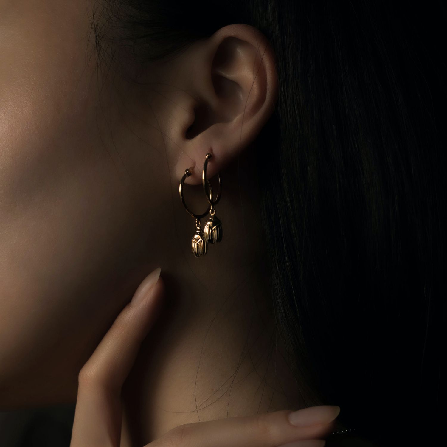 14k Yellow Gold Drop Simple Traditional Hoop Earring Jewelry
